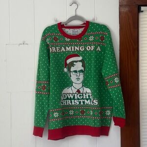 The Office Dwight Christmas Ugly‎ Sweater Green Red XXL Mens Tipsy Elves